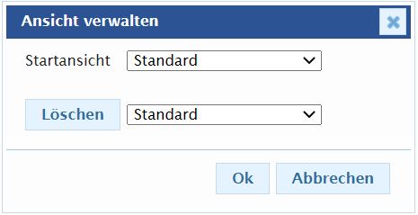 Startansicht verwalten